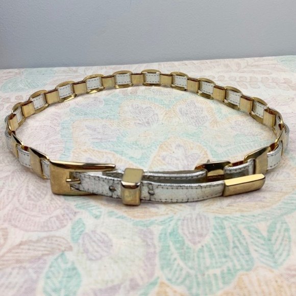 Captiva Collectables Accessories - Vintage 80s Silver and Gold Leather Party Belt